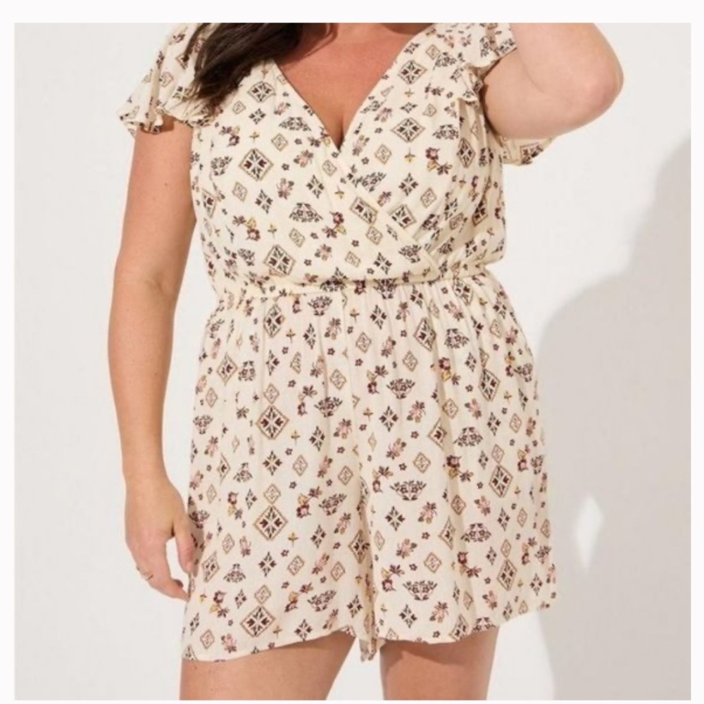 Gauze Surplice Romper